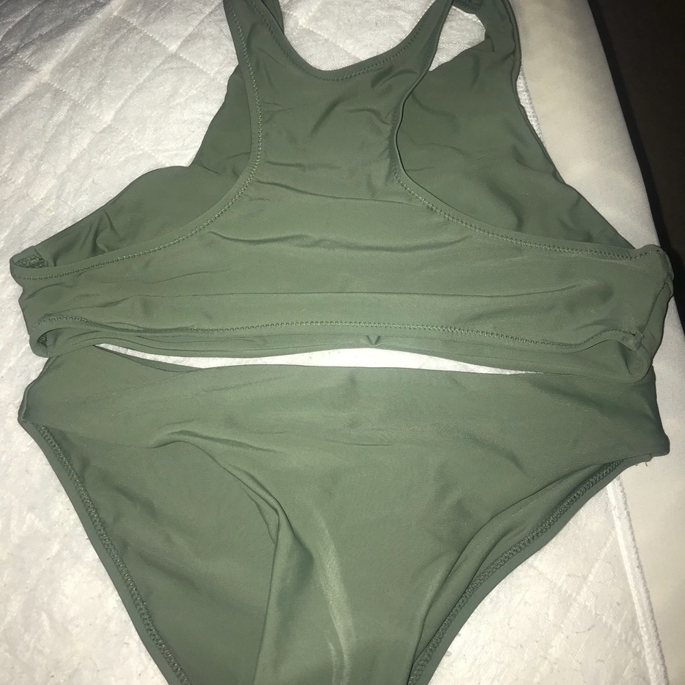 Olive Green 2 piece swimsuit